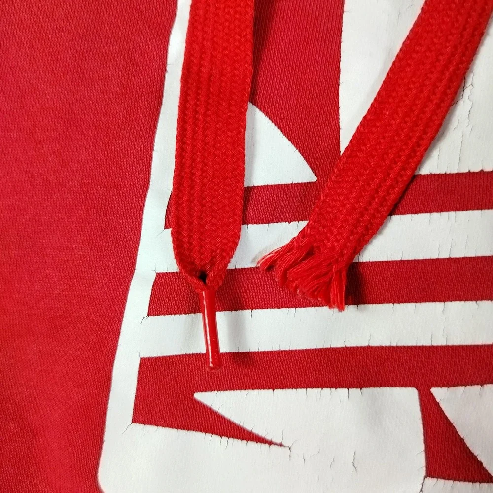 Adidas Originals Hoodie Sweatshirt Mens Medium Red Trefoil Pullover Fleece